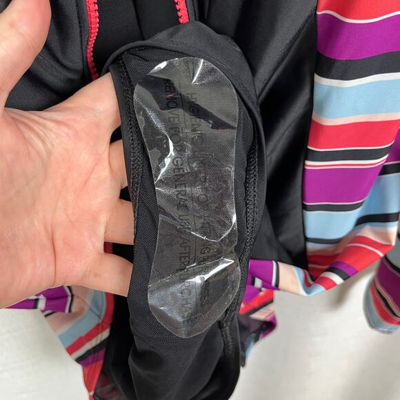 Torrid Stripe Zip Front Rashguard One Piece Swimsuit Sz.3 NWT - Picture 11 of 14